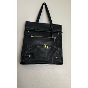 Alexis Hudson black pebbled leather large shoulder bag
